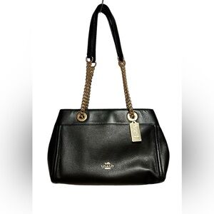 COACH PEBBLED Leather Gold Chain bag handbag purse NWT